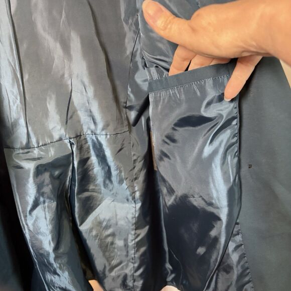 Marc New York Andrew Marc Women's Blue Double-Breasted Peacoat Hooded  Jacket M - Picture 5 of 16